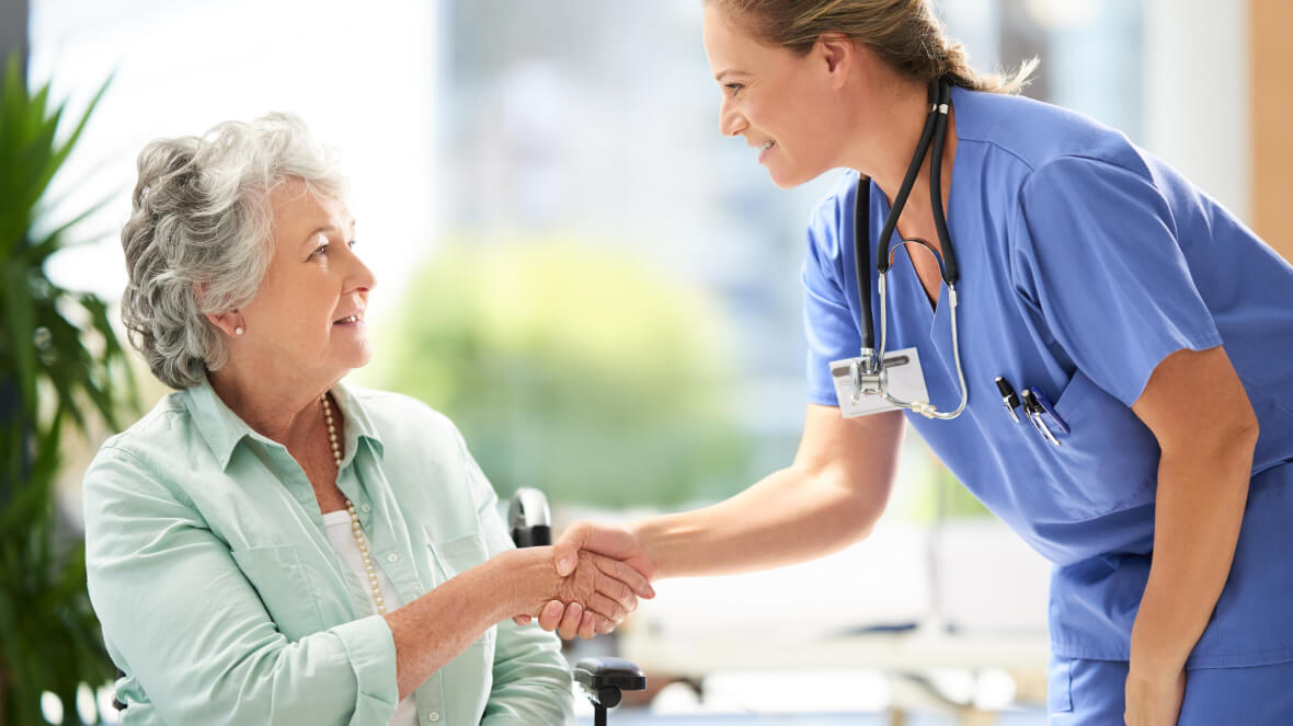 Doctor shaking the hand of a patient